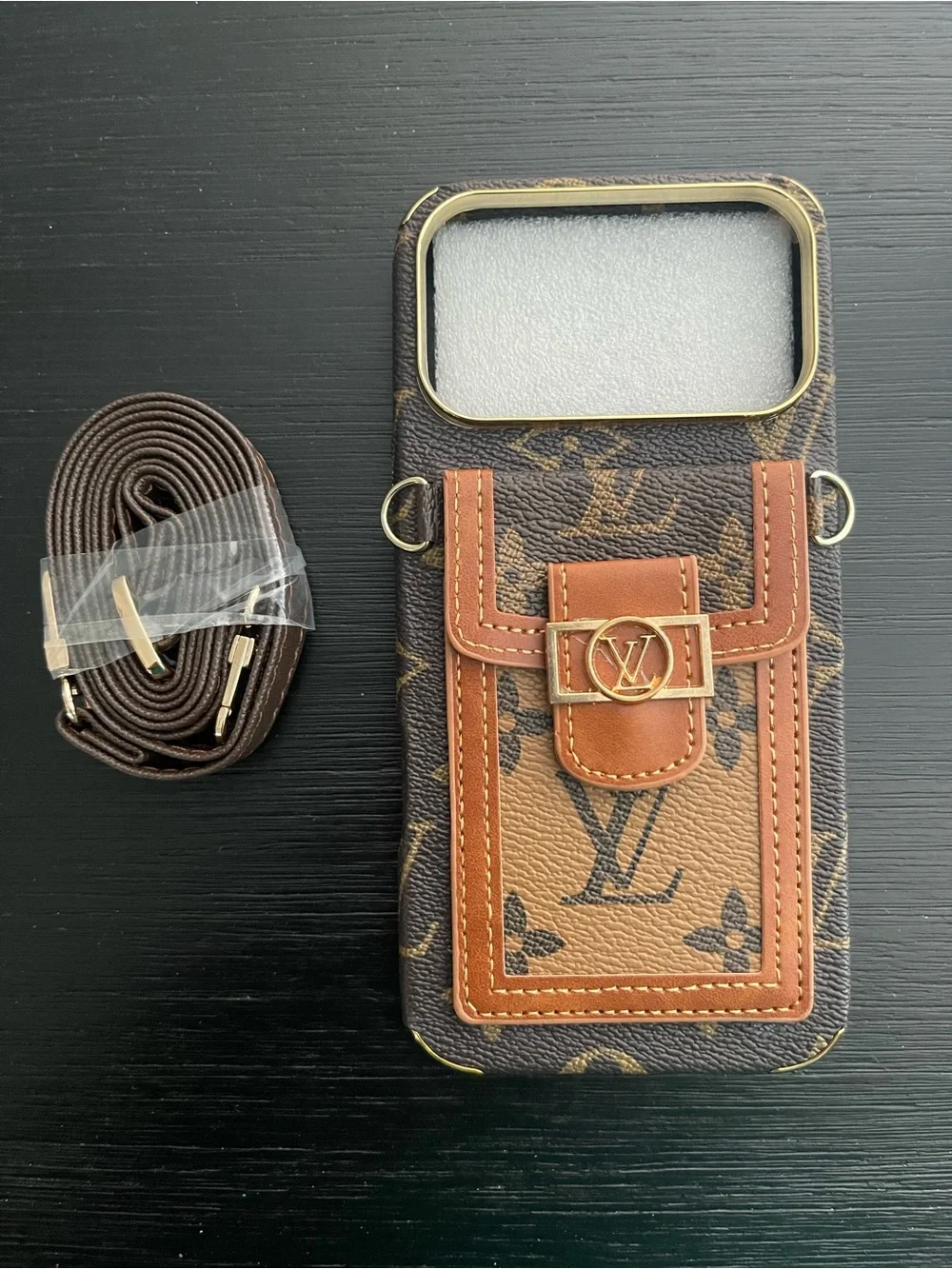 iPhone 17 pro max wallet Crossbody Case with Strap